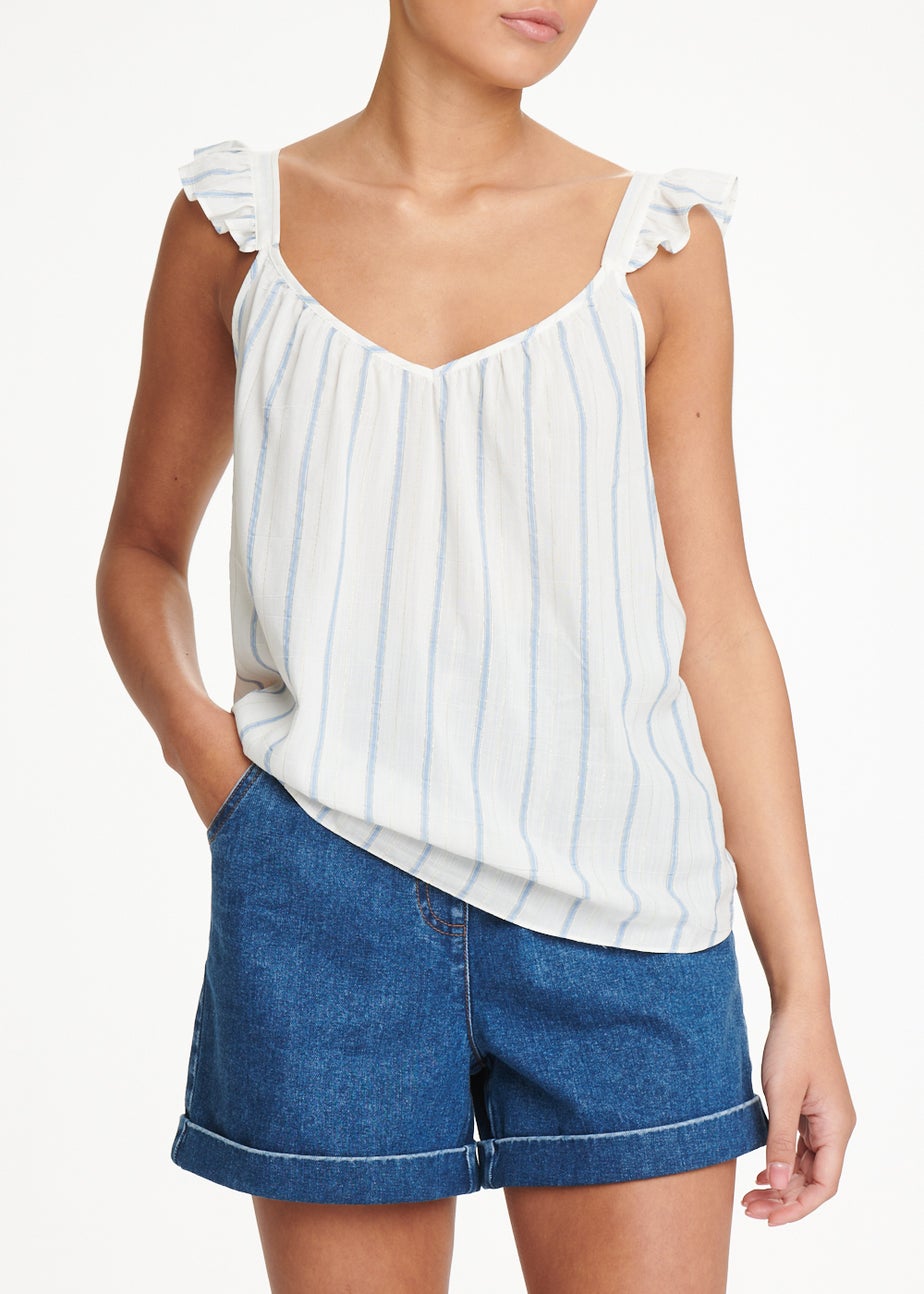 Sparkle Stripe Ruffle Cami Top