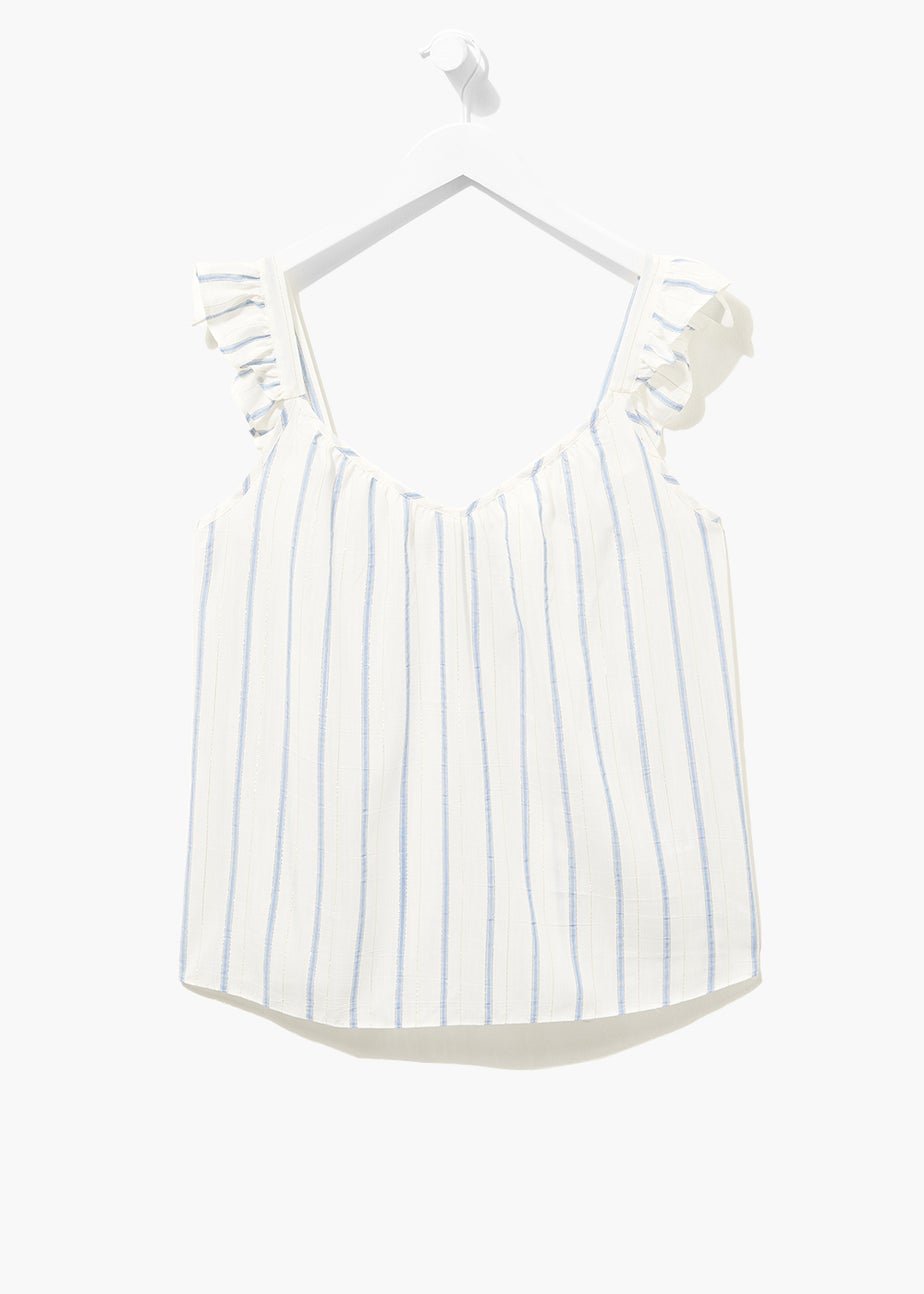Sparkle Stripe Ruffle Cami Top