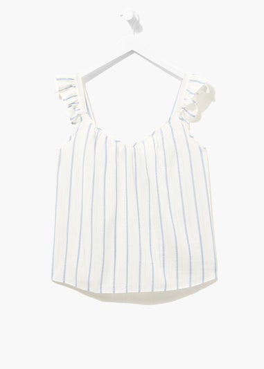 Sparkle Stripe Ruffle Cami Top