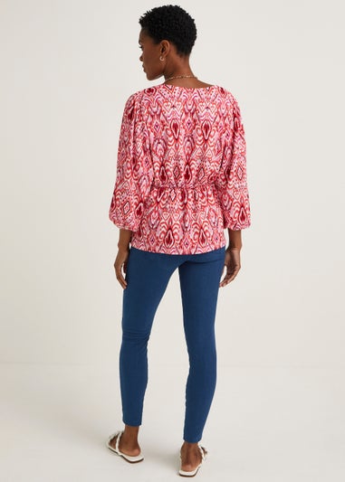 Blue Denim Look Ankle Length Leggings