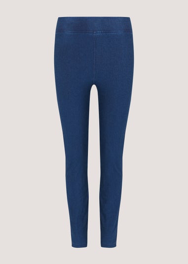 Blue Denim Look Ankle Length Leggings