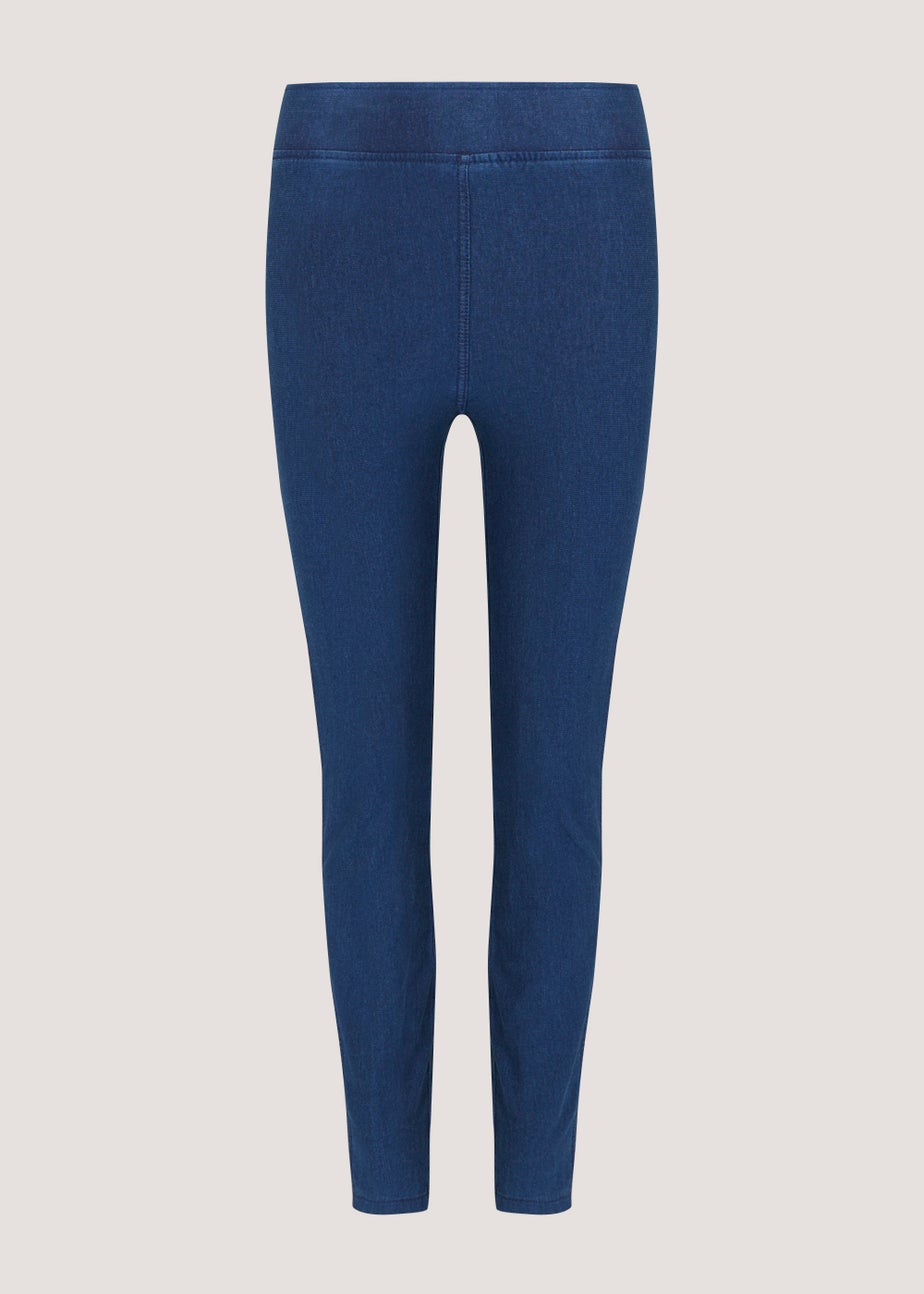 Blue Denim Look Ankle Length Leggings