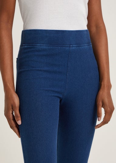 Blue Denim Look Ankle Length Leggings