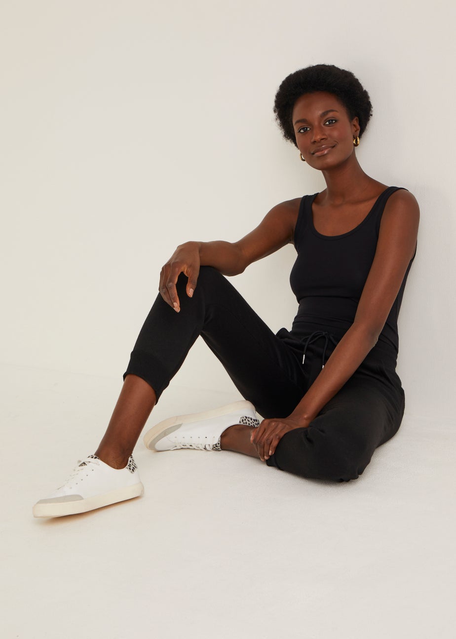 Black Tapered Drawstring Jogging Bottoms