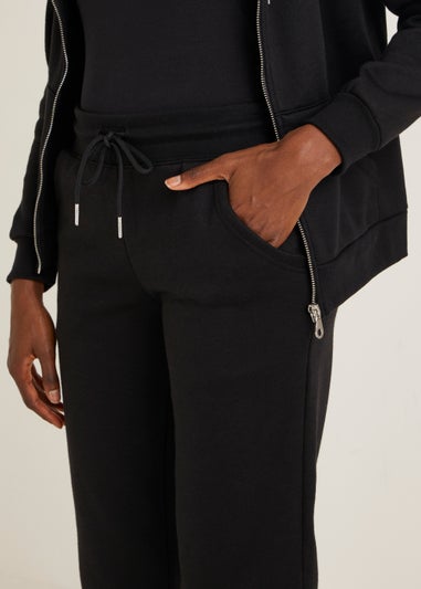 Black Tapered Drawstring Jogging Bottoms