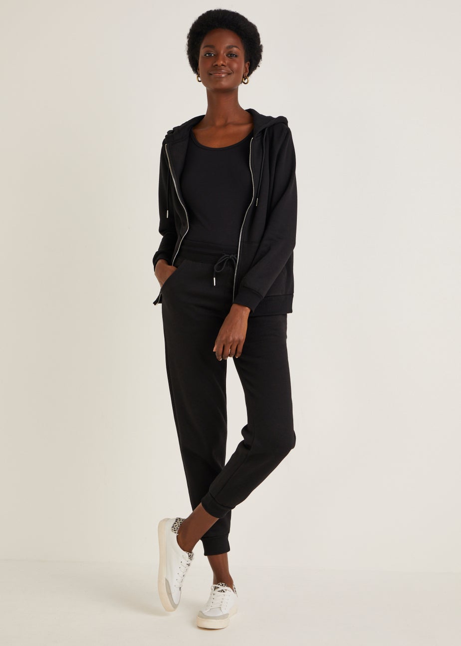 Black Tapered Drawstring Jogging Bottoms