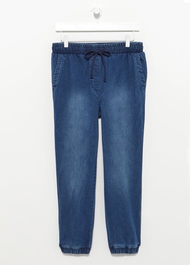 Mid Wash Denim Joggers