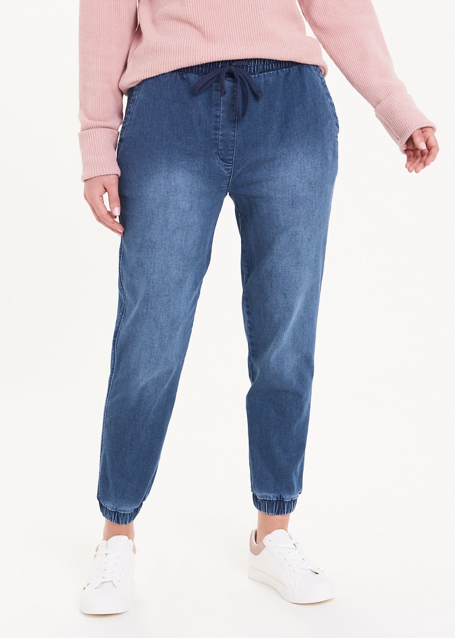 Mid Wash Denim Joggers