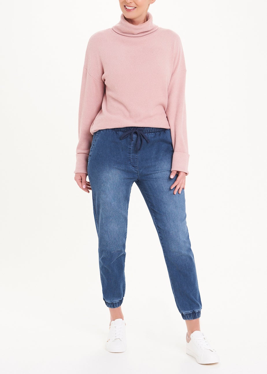 Mid Wash Denim Joggers