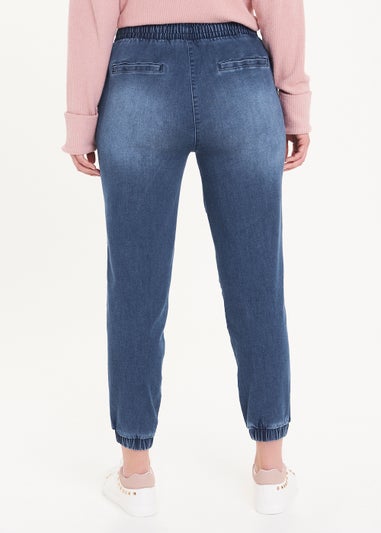 Mid Wash Denim Joggers