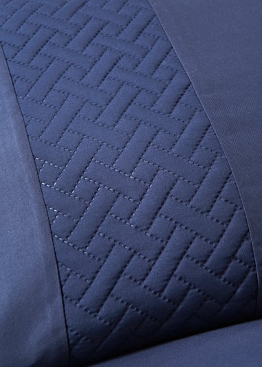 Navy Pinsonic Panel Duvet Cover