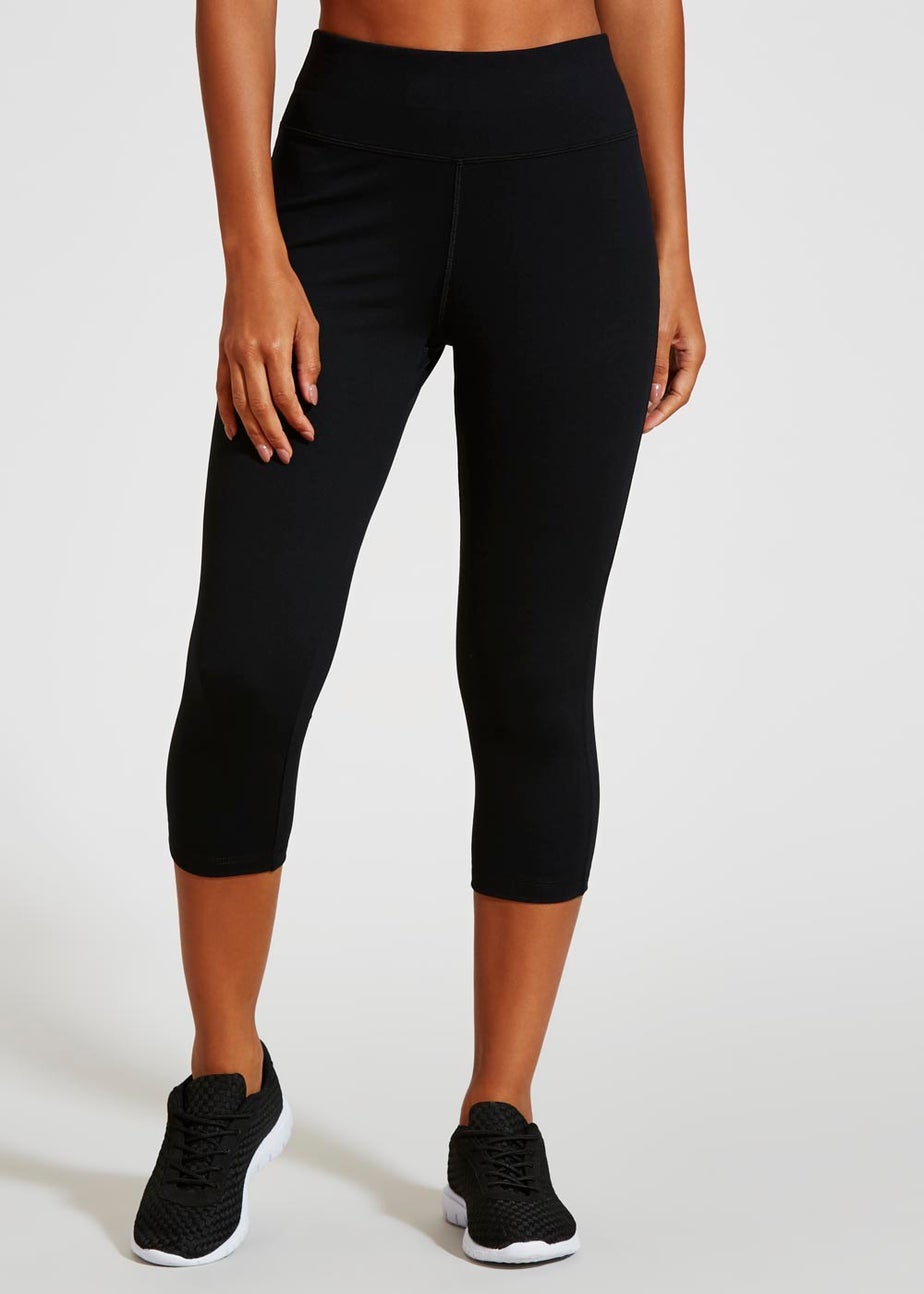 Women's Black Cotton Yoga Capri Leggings - 95% Cotton, 5% Spandex - Small, Medium, Large - New Without Tags