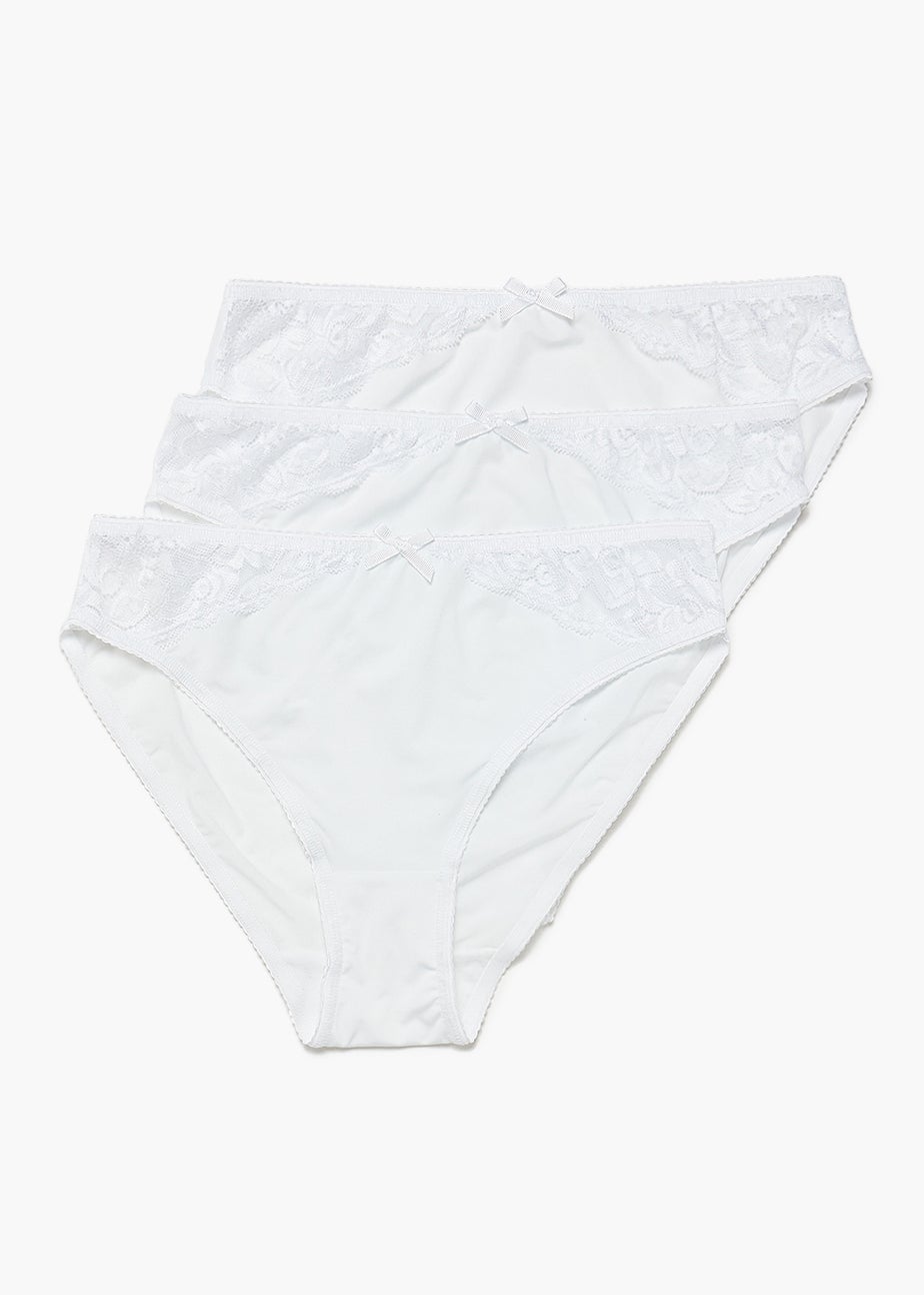 3 Pack Micro Lace High Leg Knickers