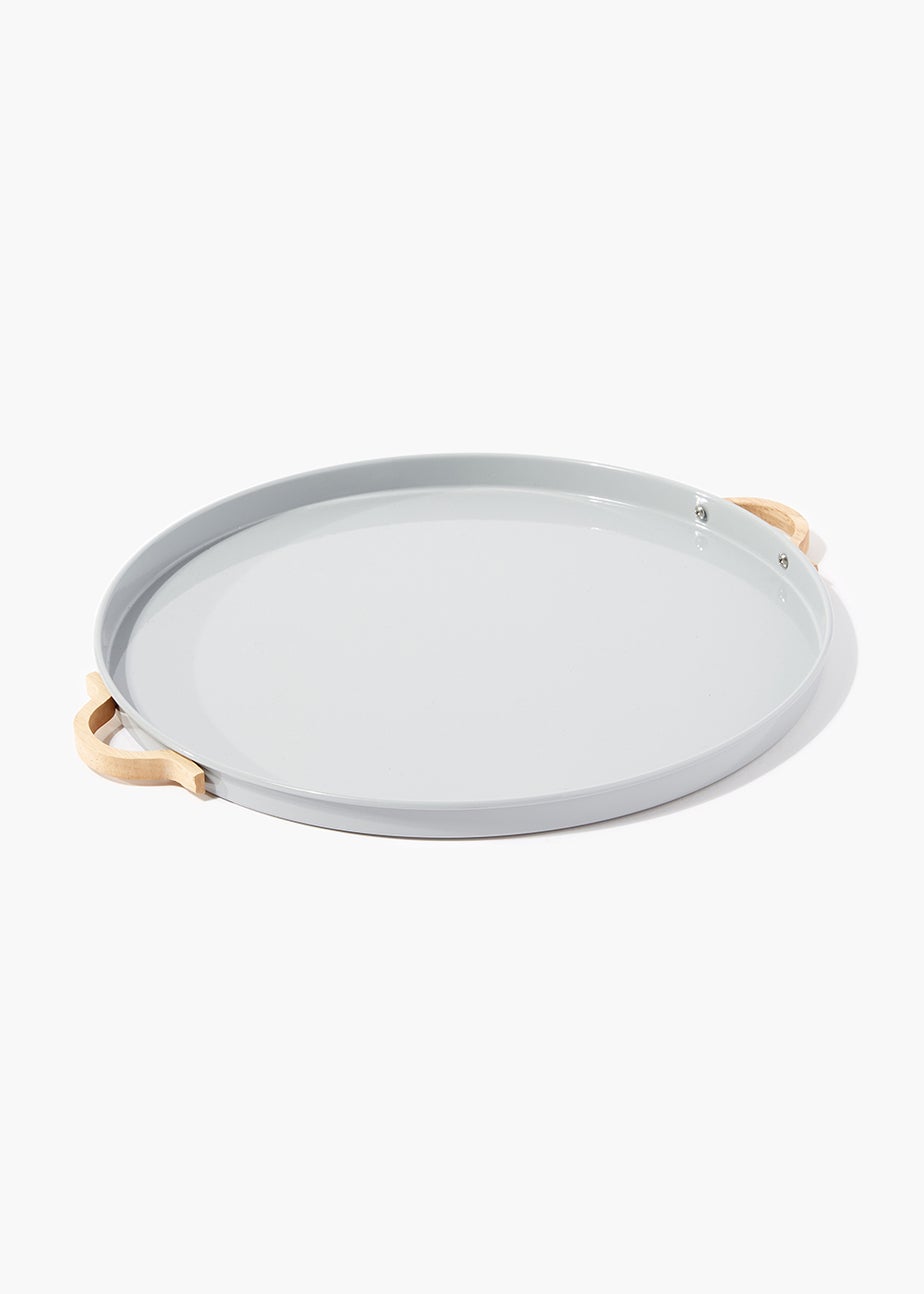 Grey Round Metal Tray (37cm)