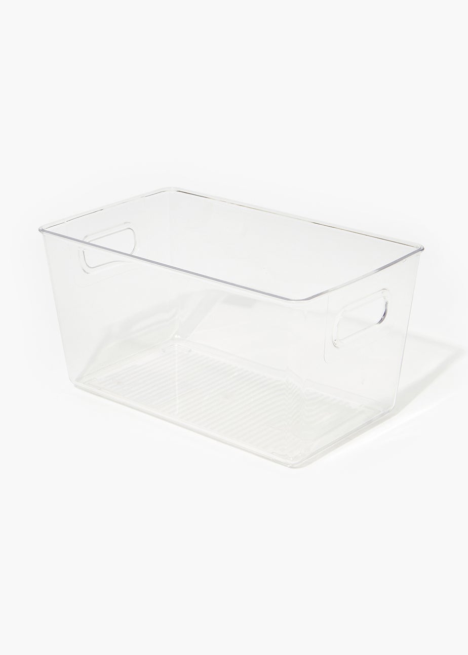 Clear Acrylic Wardrobe Storage Basket - Medium (13.5cm x 26cm x 15.5cm)