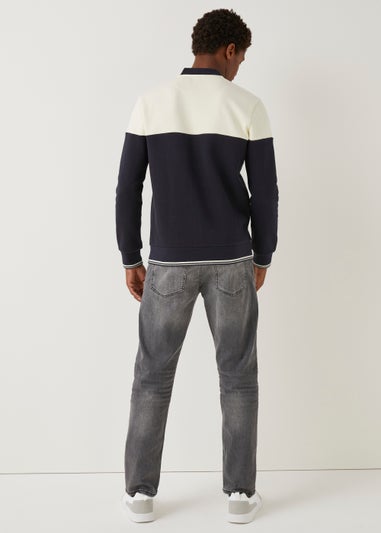 Dark Grey Stretch Straight Fit Jeans