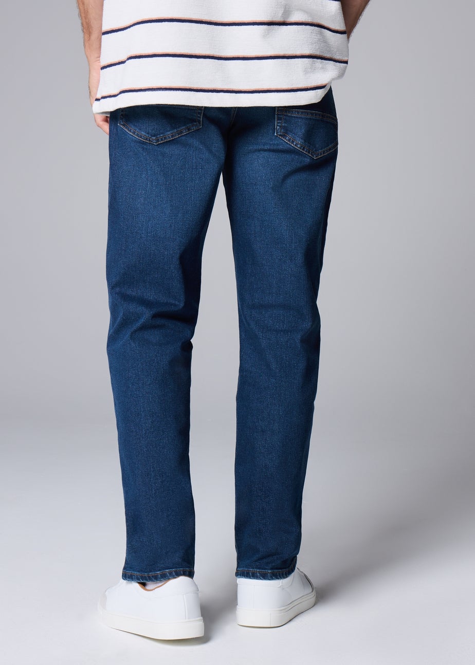 Dark Wash Stretch Straight Fit Jeans