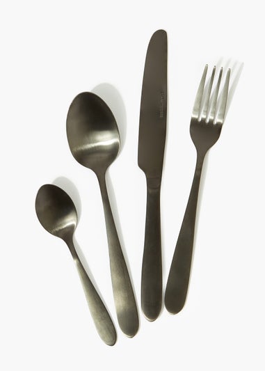 Black 16 Piece Cutlery Set