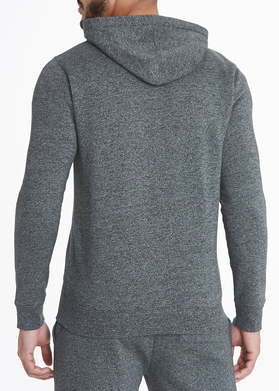 Grey Embroidered Zip Up Hoodie