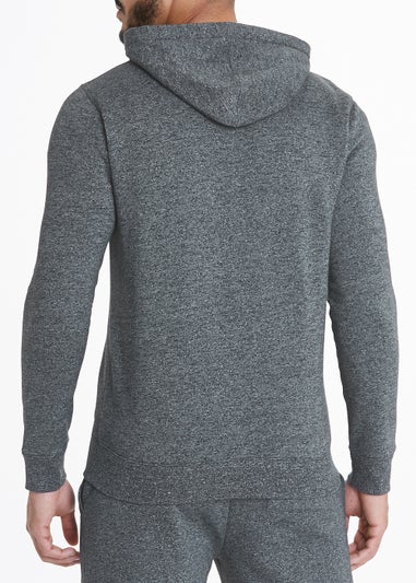 Grey Embroidered Zip Up Hoodie