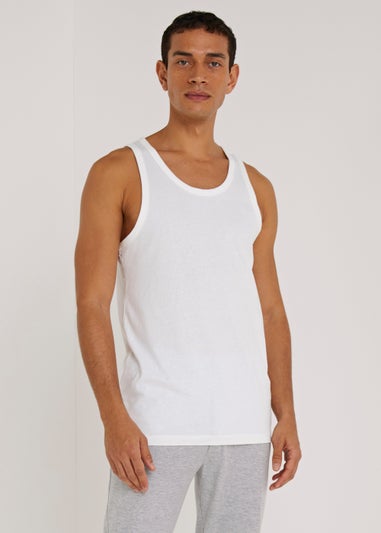 2 Pack White Cotton Vests