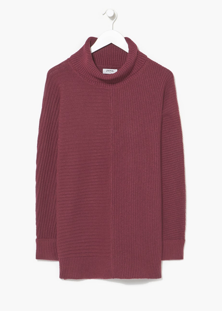 Soon Burgundy Oversized Knit Jumper