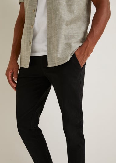 Black Slim Fit Stretch Chinos