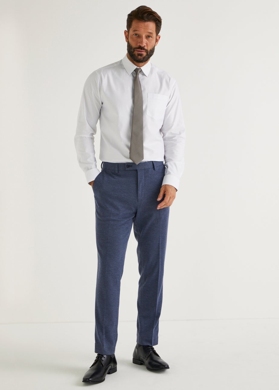 Taylor & Wright White Herringbone Regular Fit Shirt