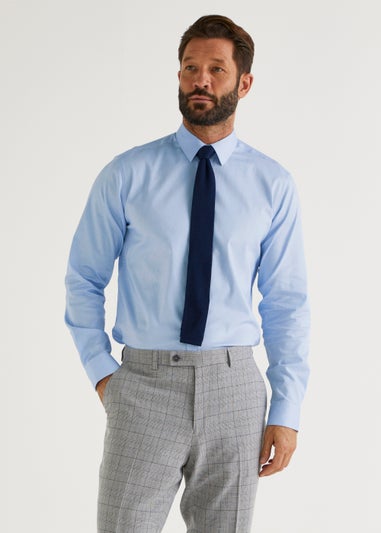 Taylor & Wright Blue Herringbone Regular Fit Shirt