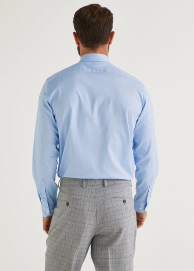 Taylor & Wright Blue Herringbone Regular Fit Shirt