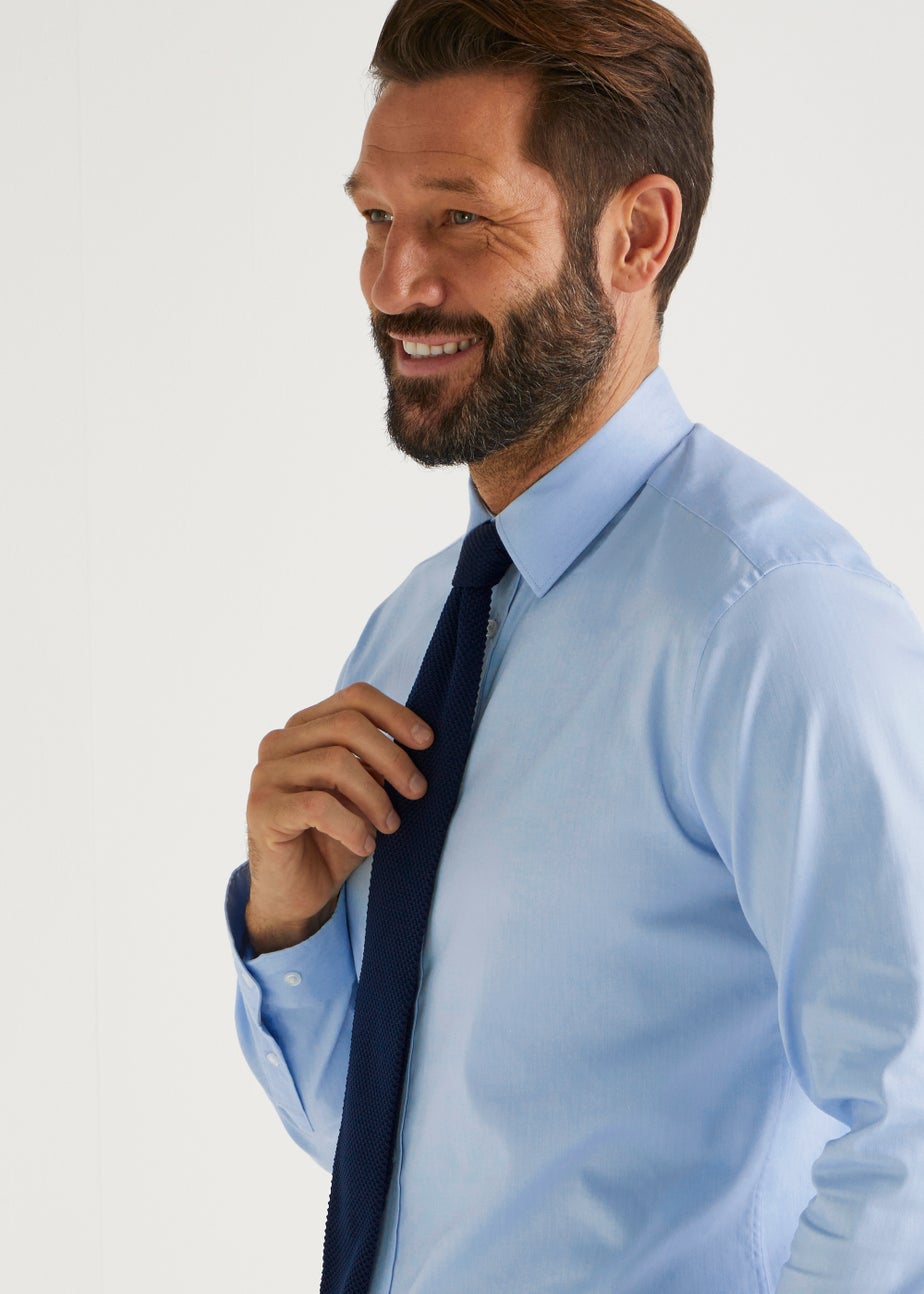 Taylor & Wright Blue Herringbone Regular Fit Shirt