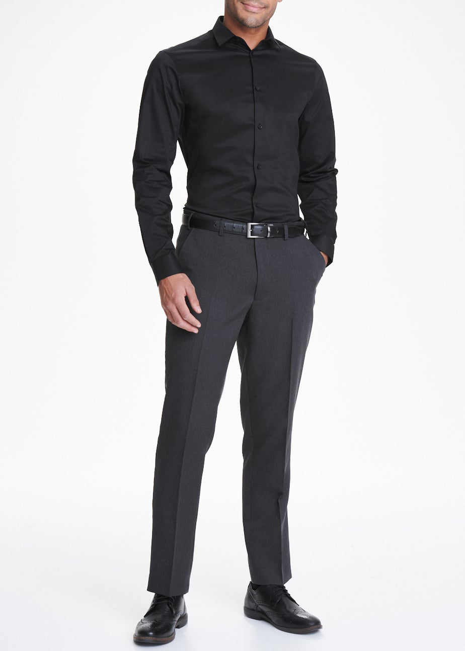 Taylor & Wright Black Poplin Slim Fit Shirt