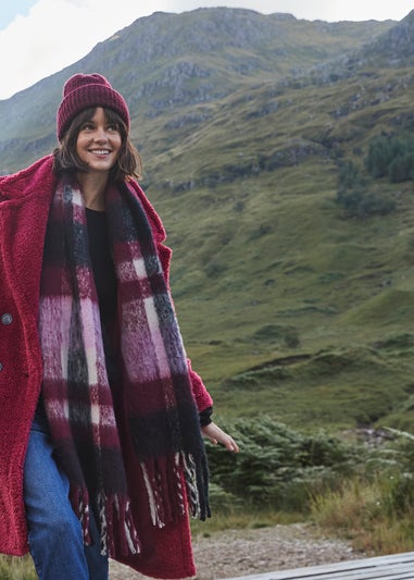 Pink Teddy Fleece Double Breasted Coat