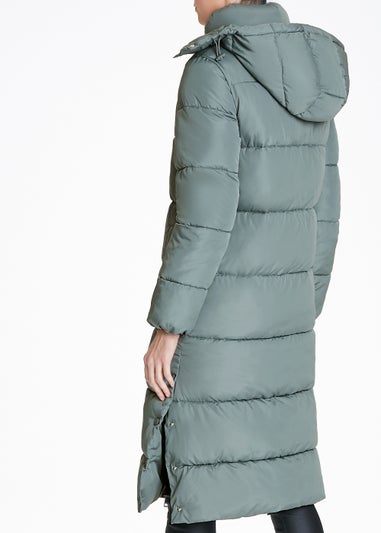 Green Super Long Padded Coat