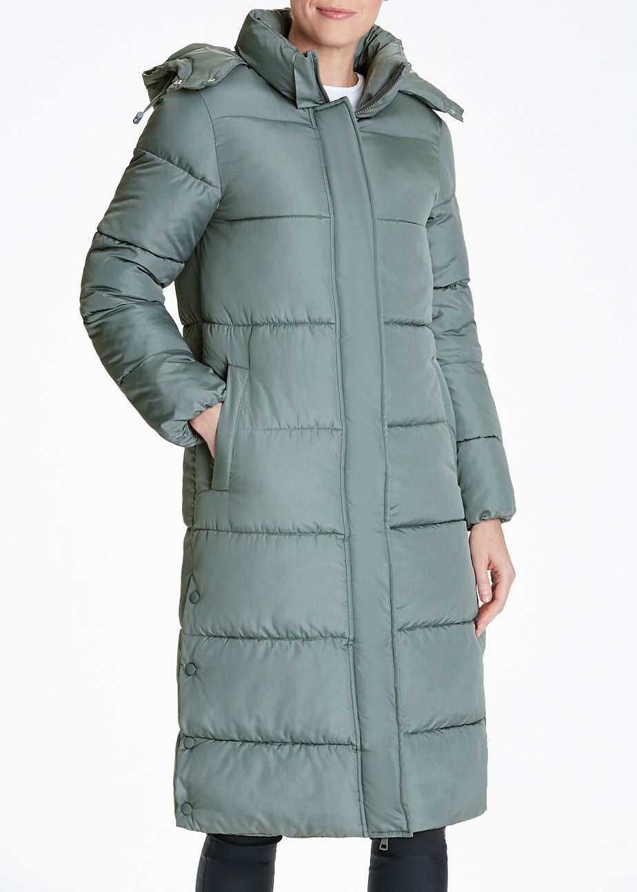Green Super Long Padded Coat