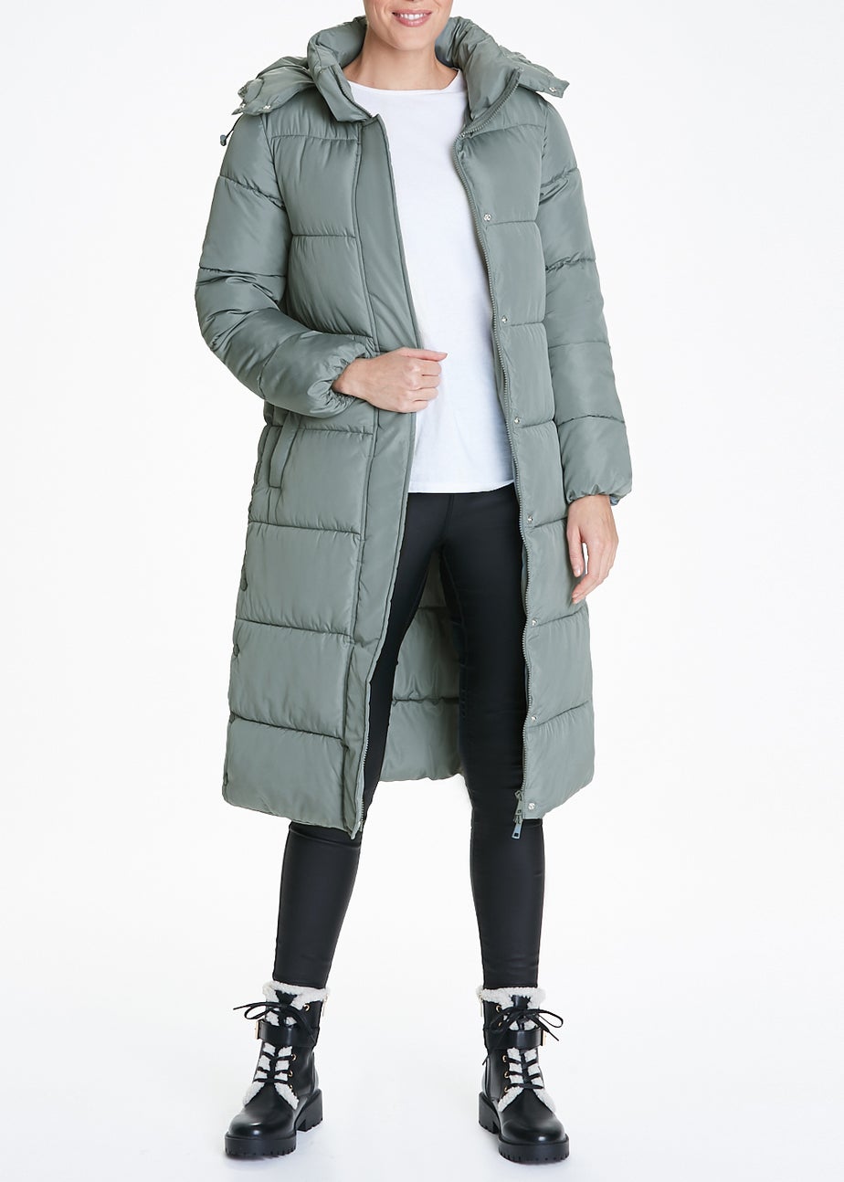 Green Super Long Padded Coat
