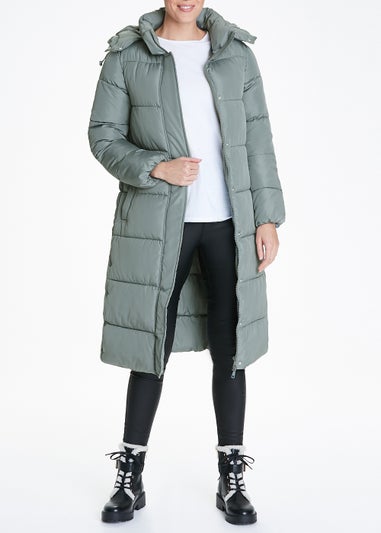 Green Super Long Padded Coat