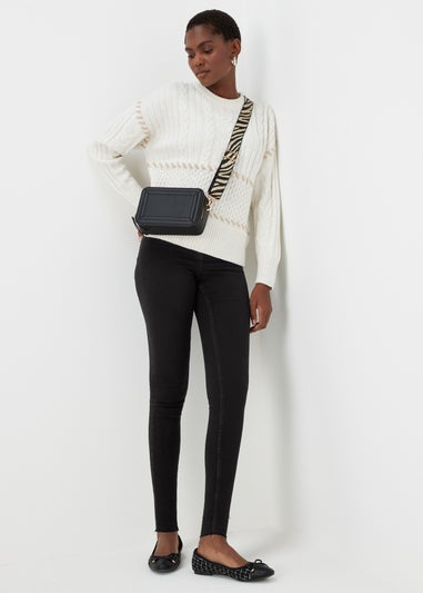 April Black Ankle Grazer Super Skinny Jeans (Long Length)