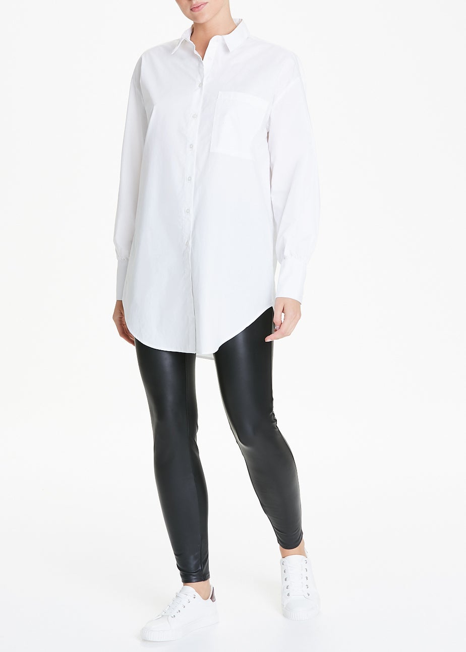 White Longline Cotton Shirt