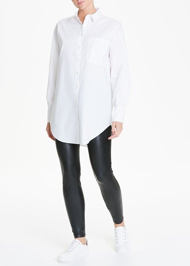 White Longline Cotton Shirt