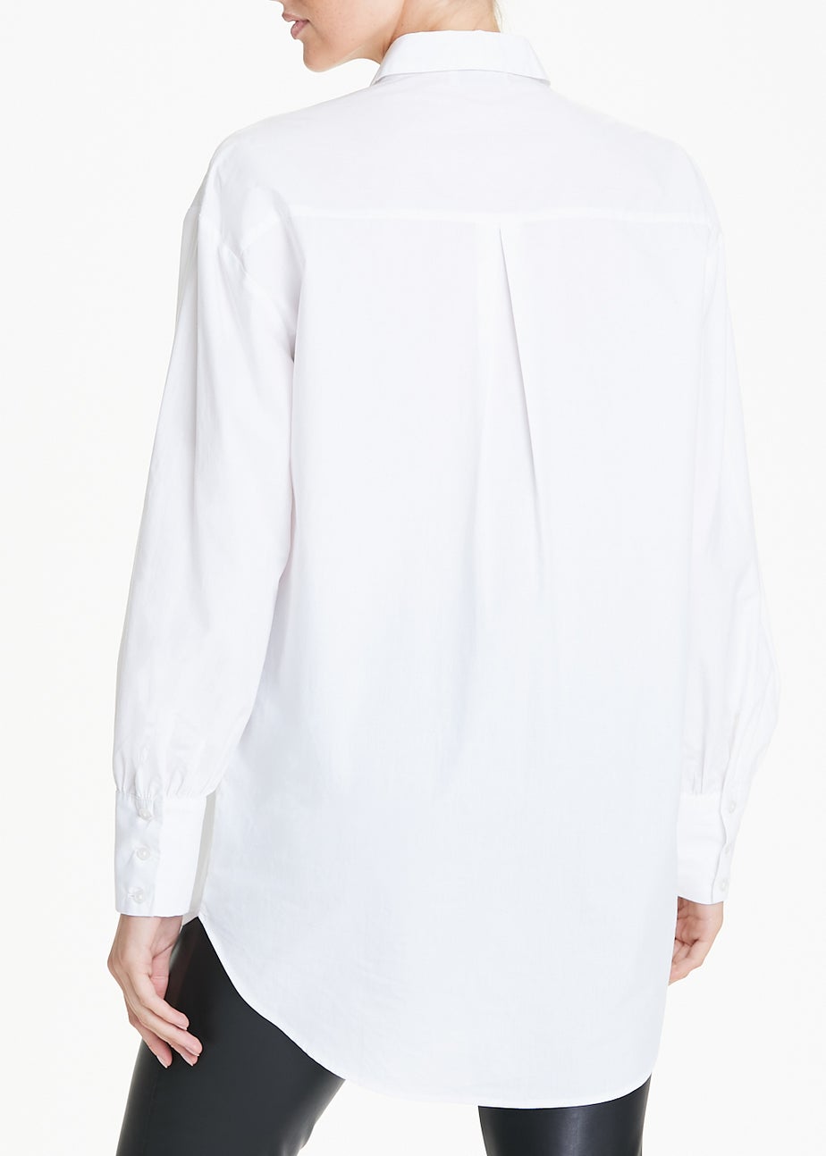 White Longline Cotton Shirt