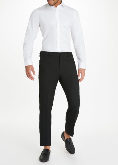 Farah Black Regular Fit Flexi Waist Trousers
