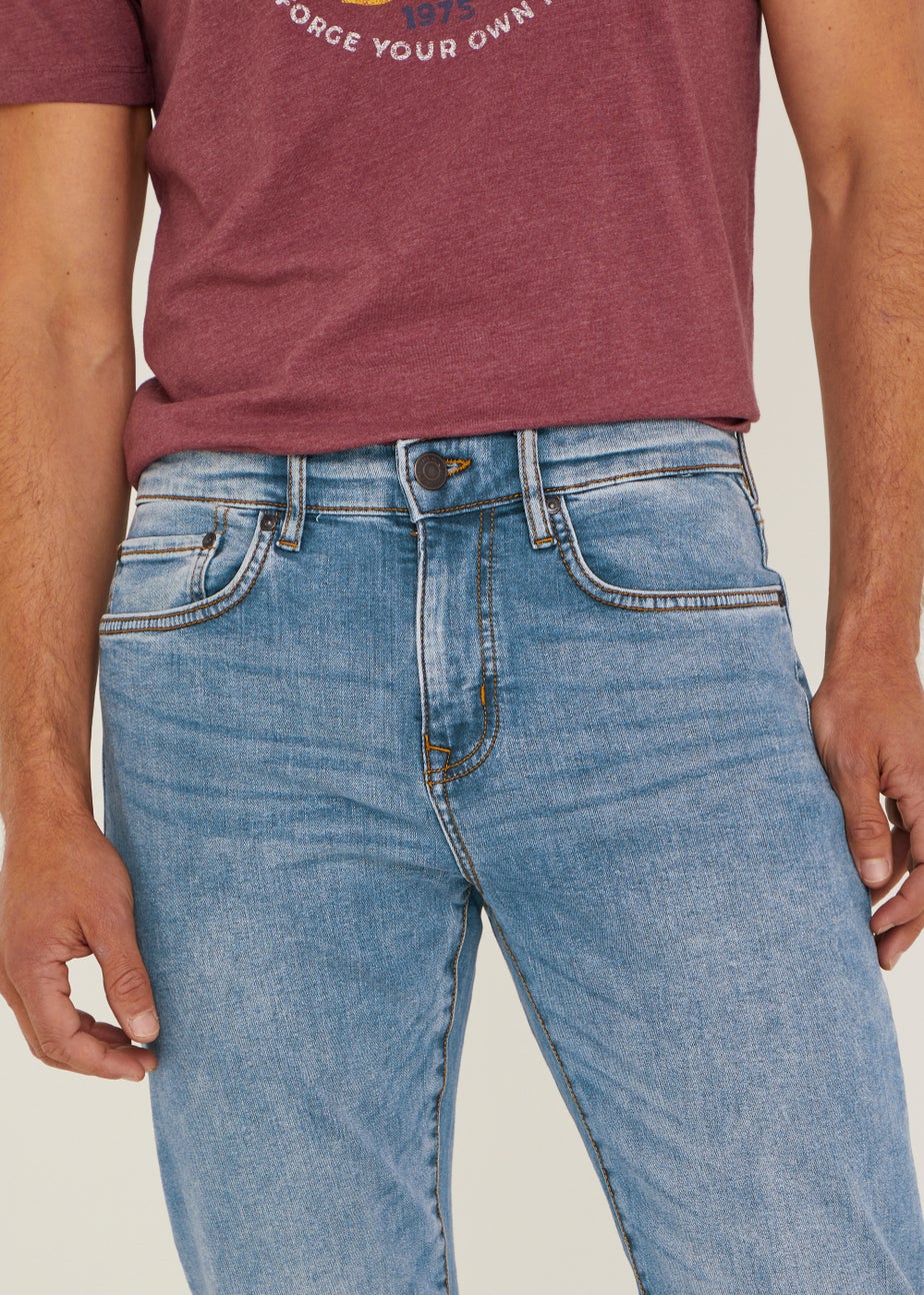 Mid Wash Stretch Slim Fit Jeans