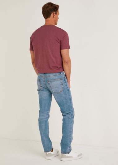 Mid Wash Stretch Slim Fit Jeans