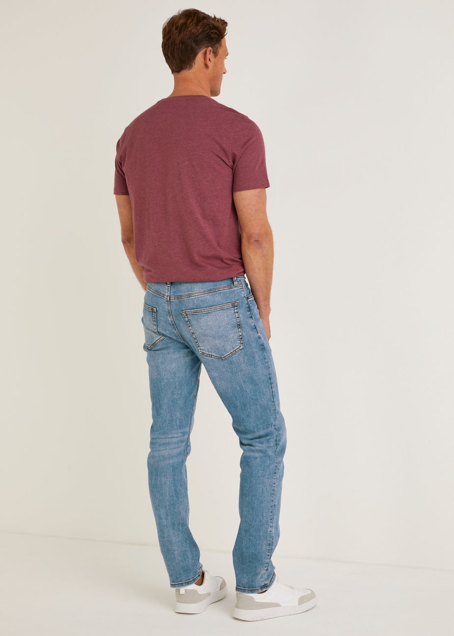 Mid Wash Stretch Slim Fit Jeans