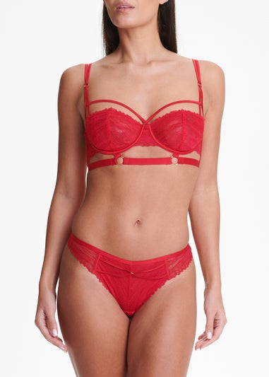 Red Strappy Non Padded Bra
