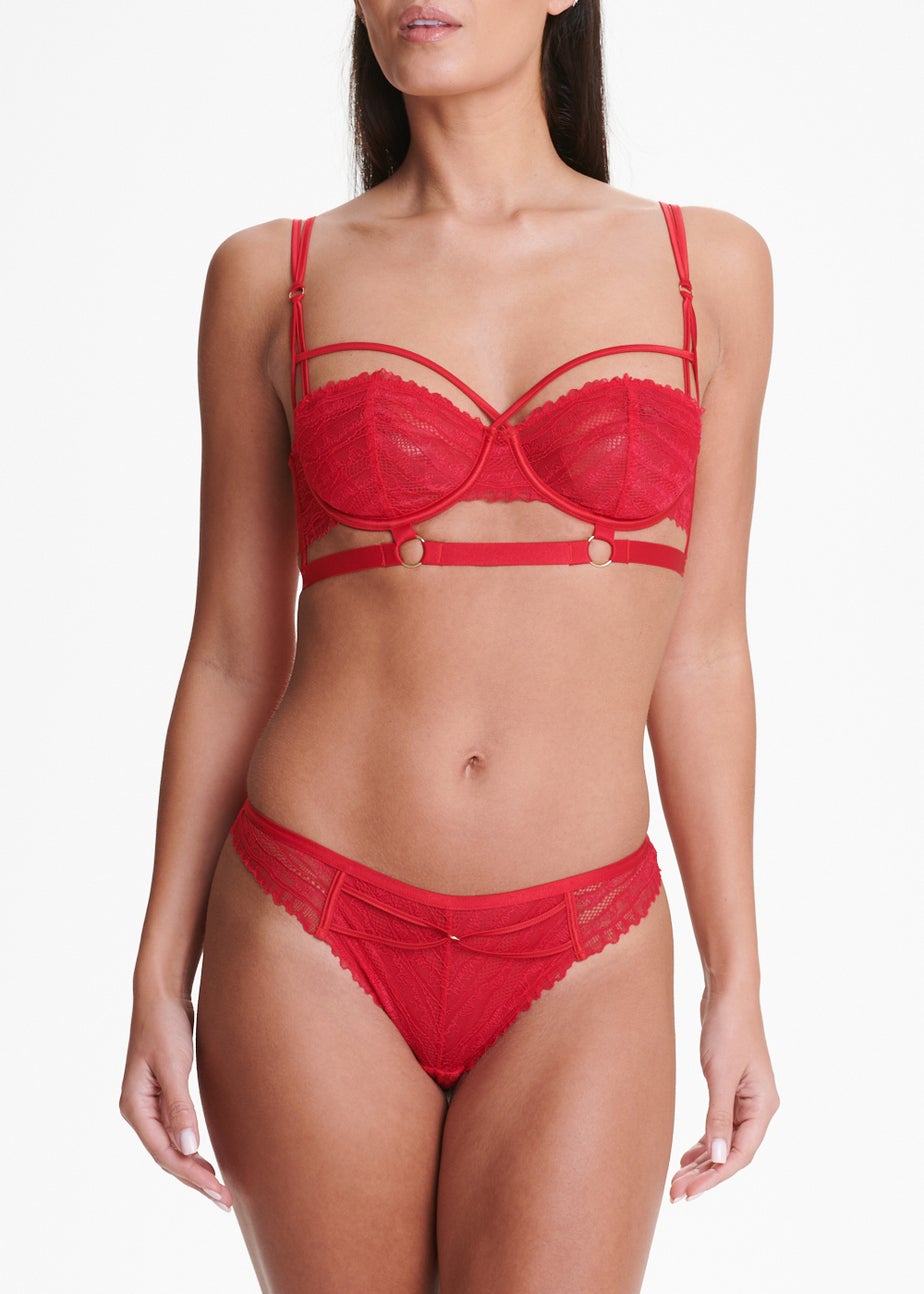 Red Strappy Non Padded Bra