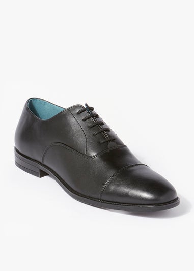 Black PU Oxford Toecap Shoes