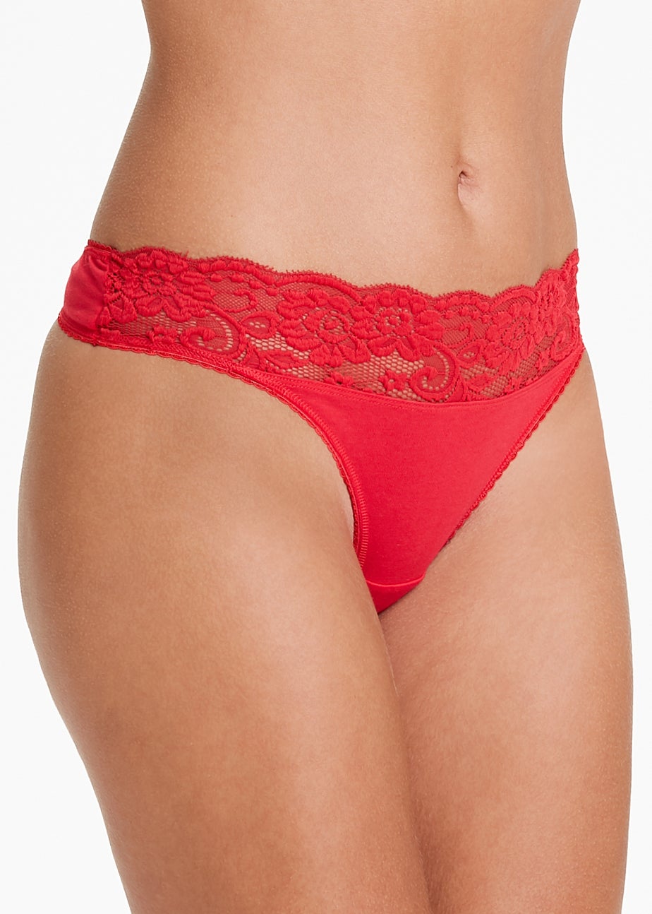 5 Pack Lace Trim Thongs