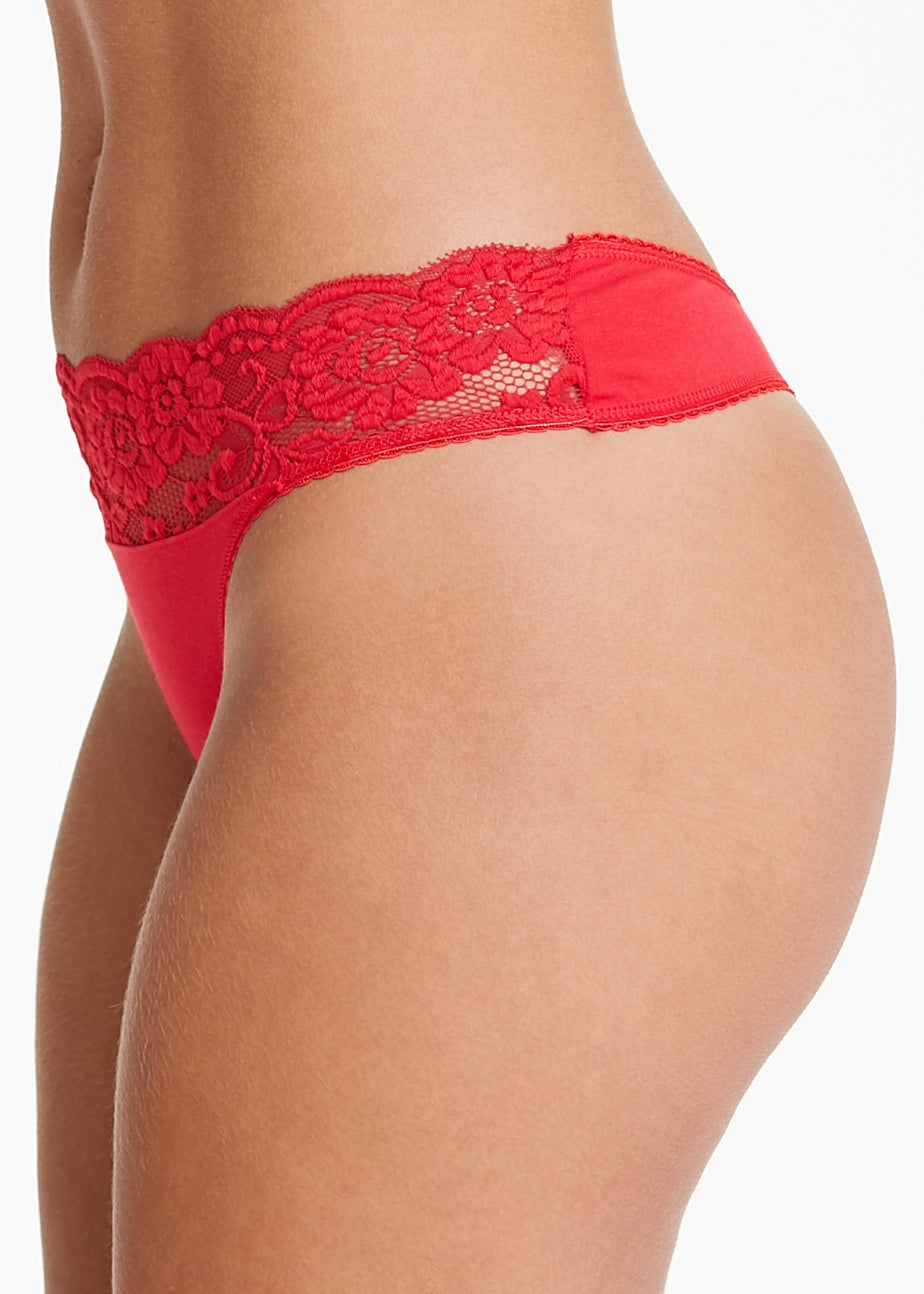 5 Pack Lace Trim Thongs